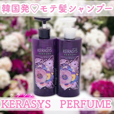韓国から上陸したヘアケアブランド
KERASYS(ケラシス)の
パフュームシャンプー&コンディショナーが
いい香りすぎて…！
とても気に入ったので紹介します。

ケラシス
エレガンスアンバーパフューム
