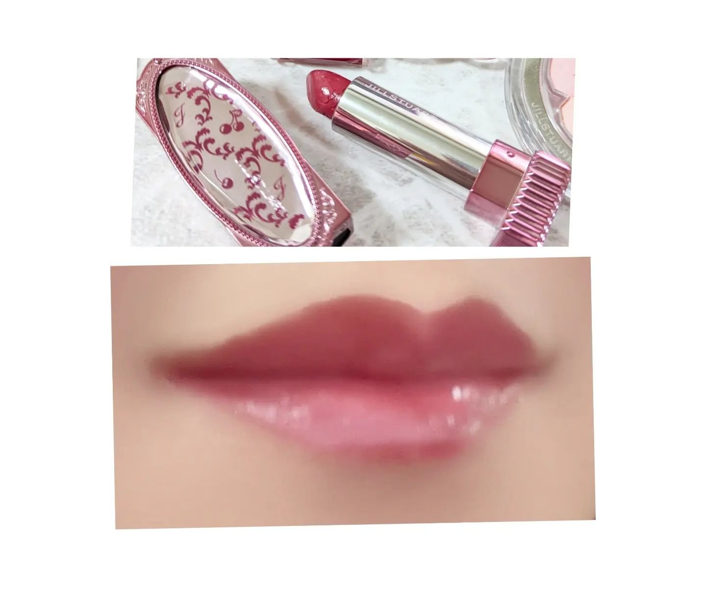 ルージュ リップジュエル ジェミーサテン 109 cherry rum fizz ＜ミッドナイトチェリー＞（限定色）/JILL STUART/口紅を使ったクチコミ（3枚目）