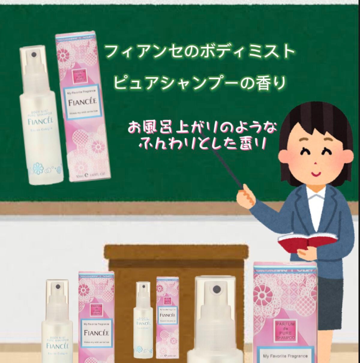 ボディミスト ピュアシャンプーの香り【パッケージリニューアル】/フィアンセ/香水(レディース)を使ったクチコミ(3枚目)