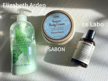 SABON リペアボディクリームのクチコミ「良い香りのbodycare

左から
◯Elizabeth Arden
Green Tea B.....」（1枚目）