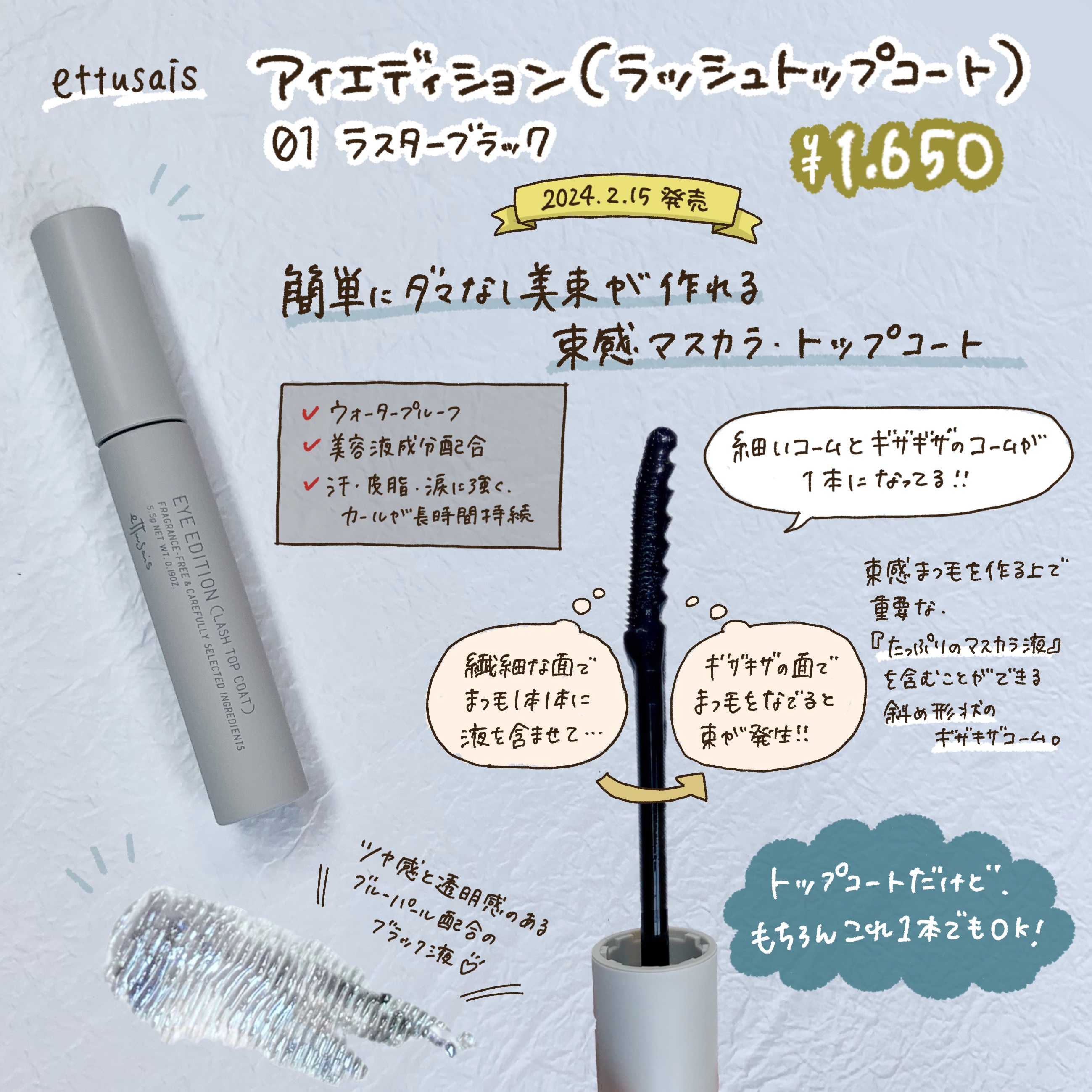 エテュセ アイエディション (マスカラベース)/ettusais/マスカラ下地を使ったクチコミ（2枚目）