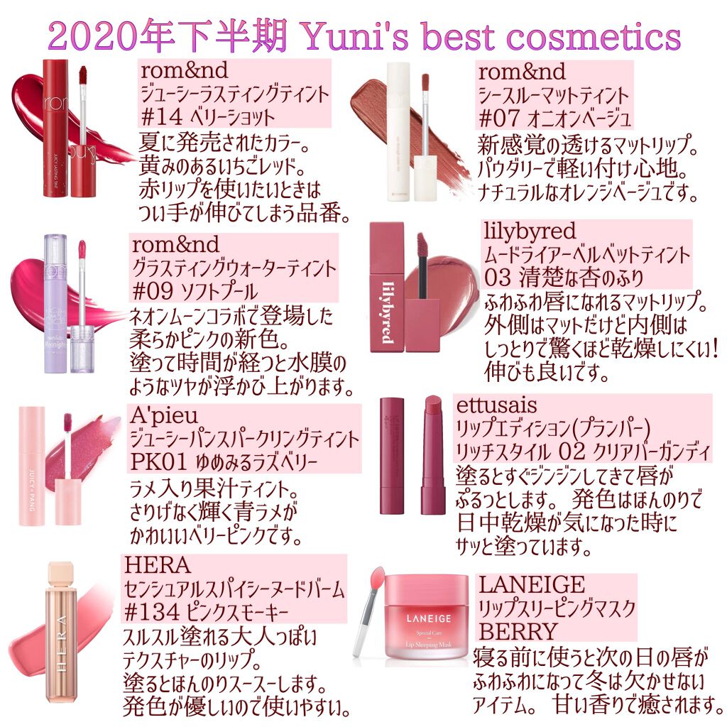 ジューシーラスティングティント/rom&nd/リップティントを使ったクチコミ（3枚目）