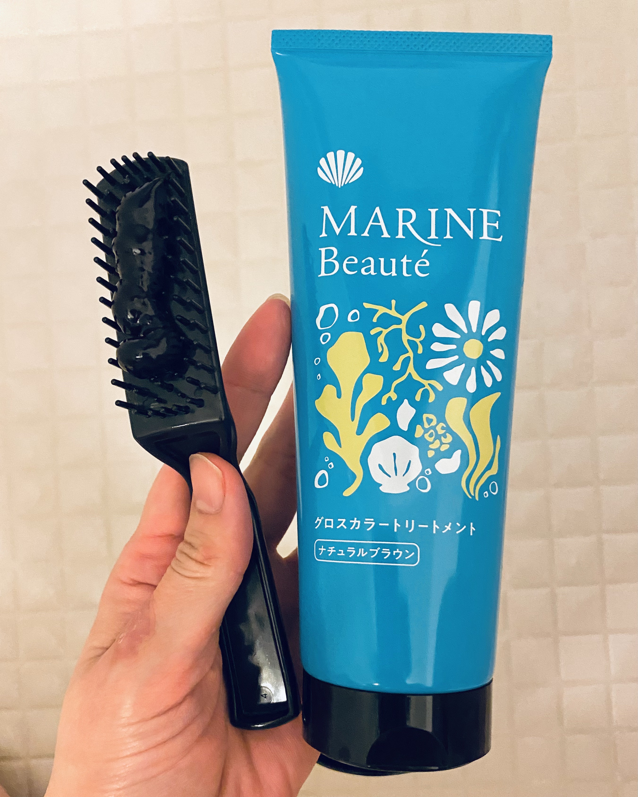 グロスカラートリートメント  ナチュラルブラウン/マリンボーテ/洗い流すヘアトリートメントを使ったクチコミ（2枚目）