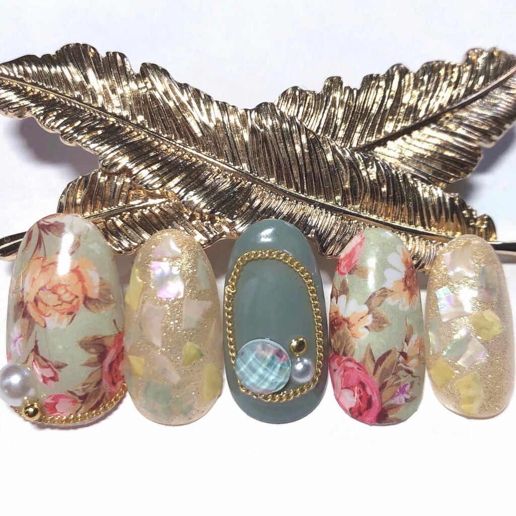 大人の花ネイルシール/ネイル工房/ネイルシールを使ったクチコミ(2枚目)