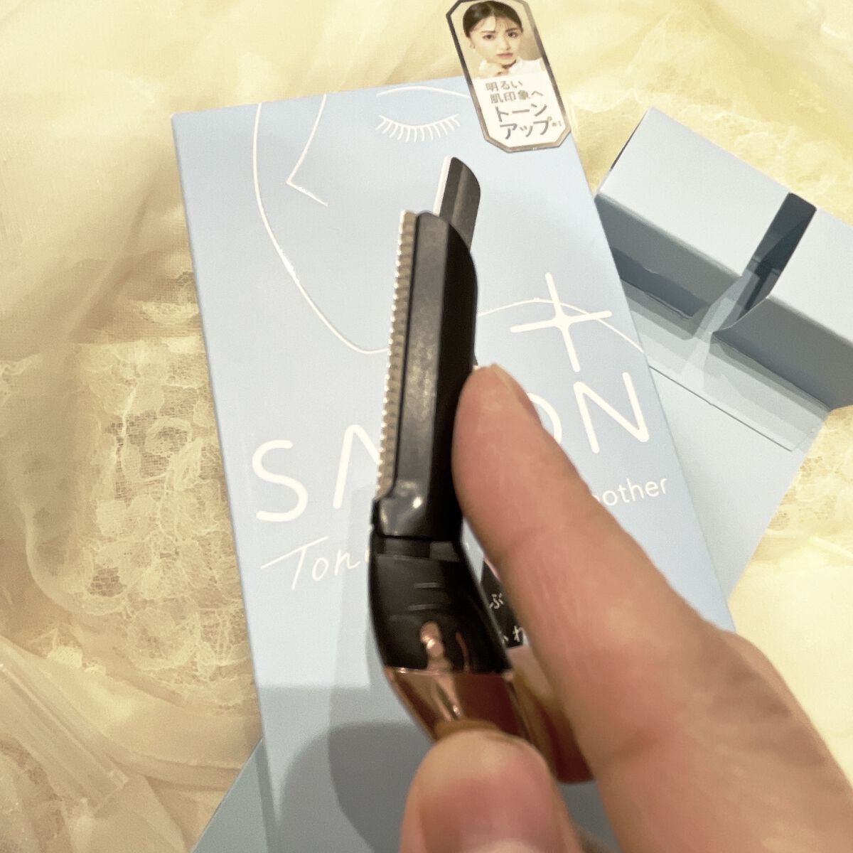 サロンプラス トーンアップ フェイススムーサー ホルダー（刃付き）/サロンプラス/シェーバーを使ったクチコミ（2枚目）