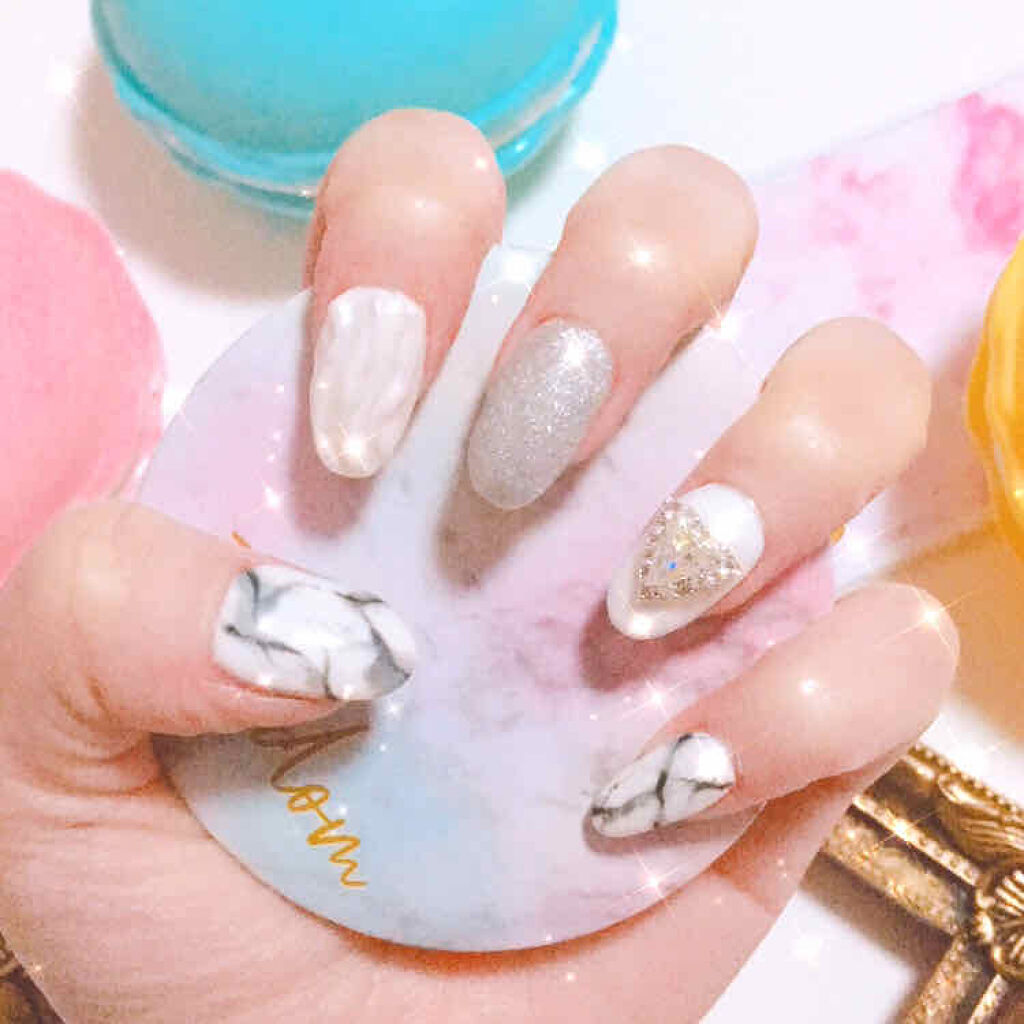 クラッシュシェルパウダー/セリア/ネイルチップ・パーツを使ったクチコミ（1枚目）