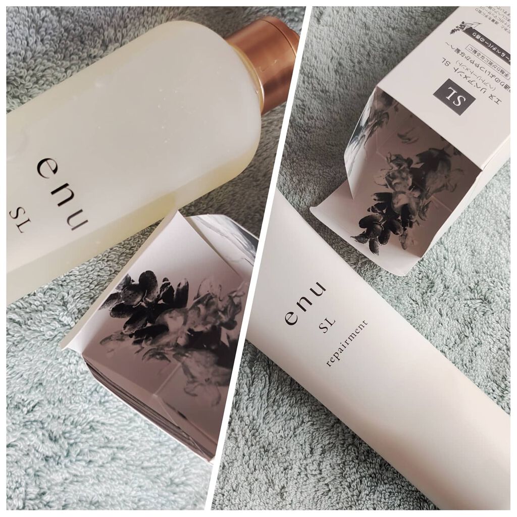 ｅｎｕ シャンプー SLのクチコミ「中野製薬のサロン専売品です。

ボトルがとってもおしゃれ。
入ってた箱もおしゃれ～♡
.....」（2枚目）
