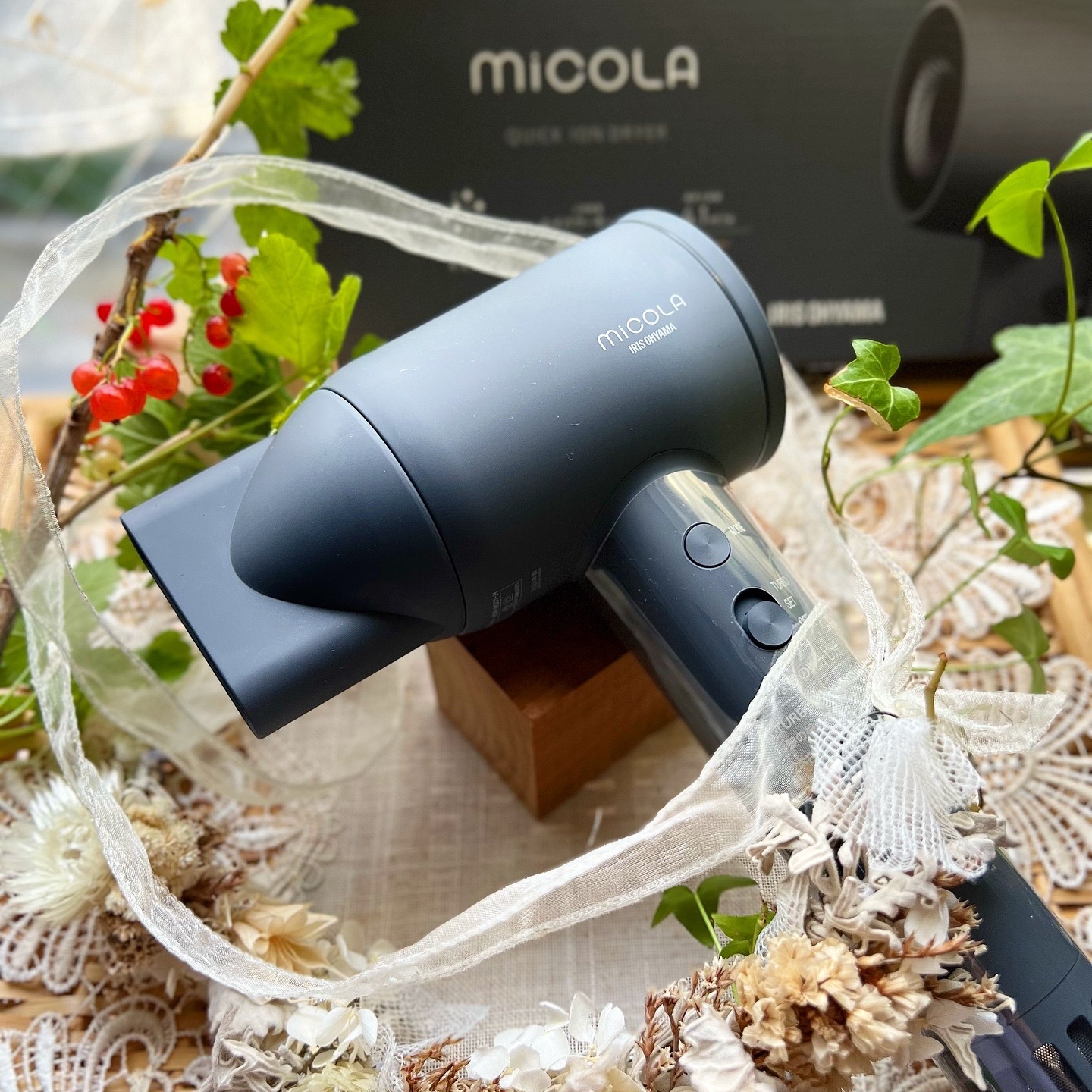 クイックイオンドライヤー HDR-M301 ダークグレー / MiCOLA