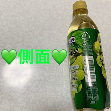 アサヒ飲料 ウェルチ マスカットスパークリングのクチコミ「アサヒ　ウェルチ💚　マスカットスパークリング💚
期間限定💚　内容量:430mL　税抜き100円.....」（3枚目）