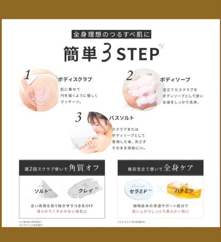 Q+Me スウィートボムタラソスクラブレモンティーの香り/AGARISM/バスト・ヒップケアを使ったクチコミ(4枚目)