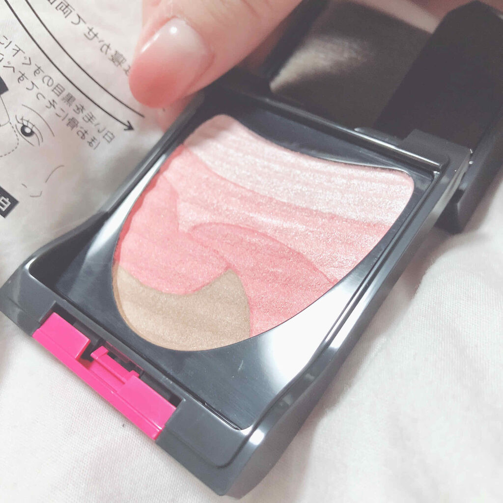 ブラシひと塗りチーク 01 ローズピンク/AUBE/パウダーチークを使ったクチコミ（3枚目）