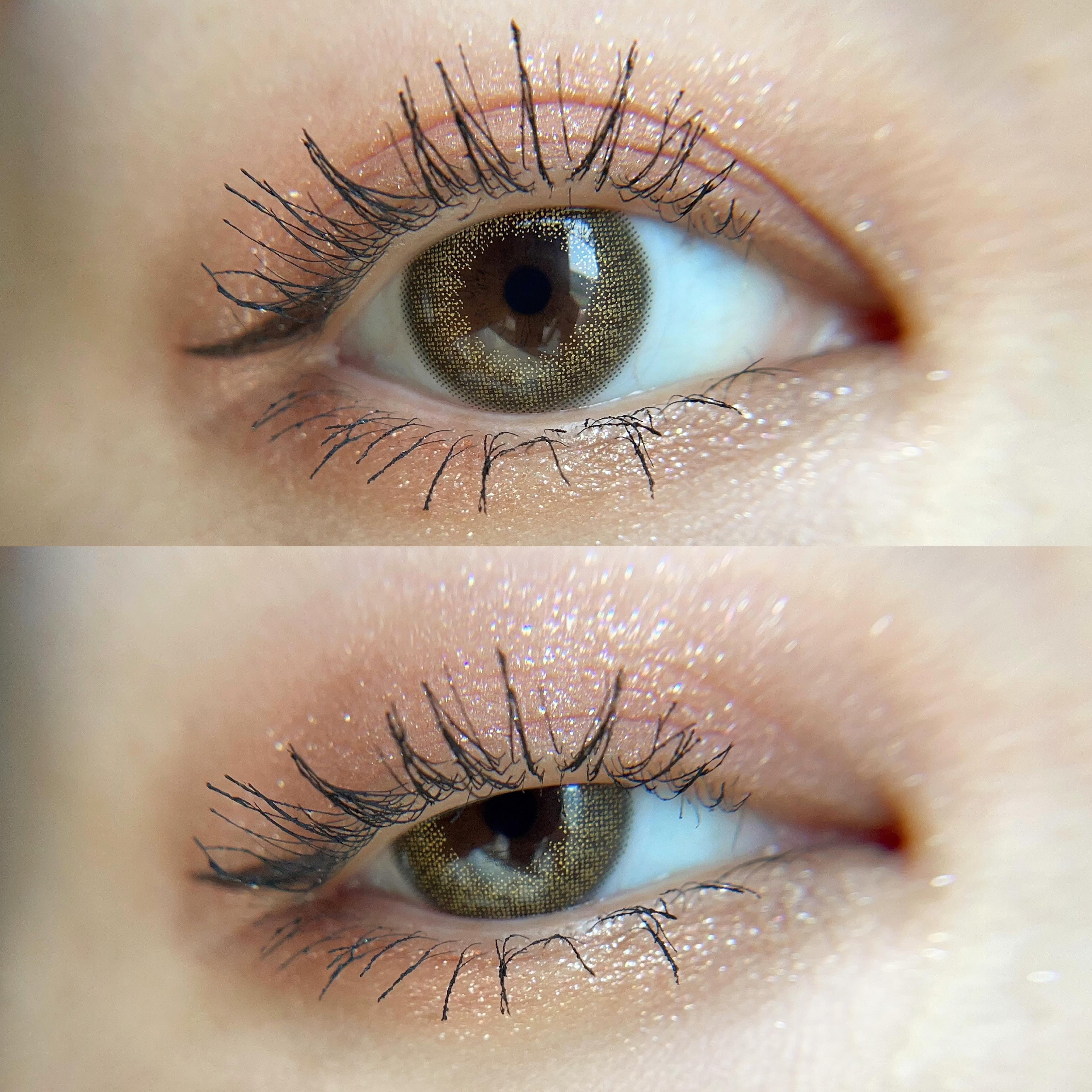 エヌコレカラコン🍵💛が主役の #今日のメイク 

今回使ってるN's COLLECTIONのほうじ茶ラテは
結構色味がしっかり出てくれるカラコンだから、
まつ毛の印象も負けないように
気持ちいつもよりボリューム出すのが好き❕

CANM