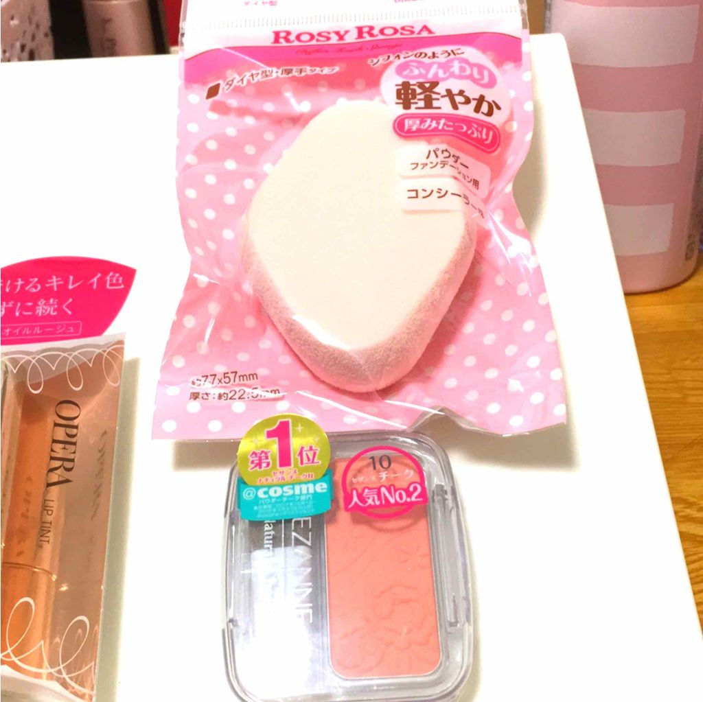 シフォンタッチスポンジN ダイヤ型/ロージーローザ/パフ・スポンジを使ったクチコミ（3枚目）