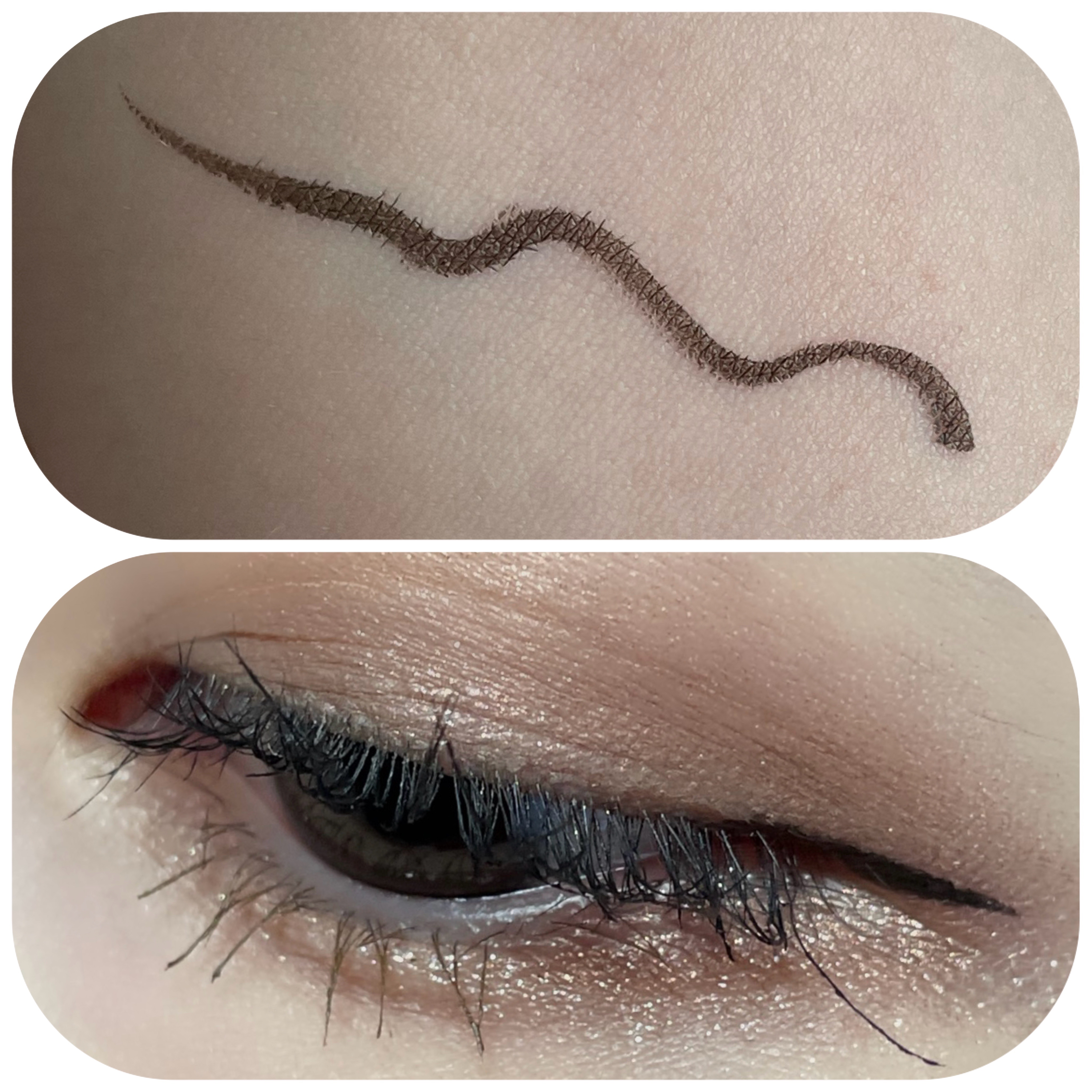 スキルレスライナー 02.ローストブラウン/LUMIURGLAS/リキッドアイライナーを使ったクチコミ（3枚目）