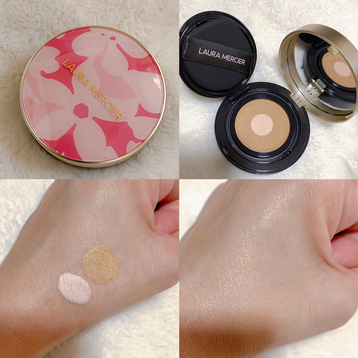 フローレス ルミエール ラディアンス パーフェクティング トーンアップ クッション LIGHT ROSE/ローラ メルシエ/クッションファンデーションを使ったクチコミ（2枚目）