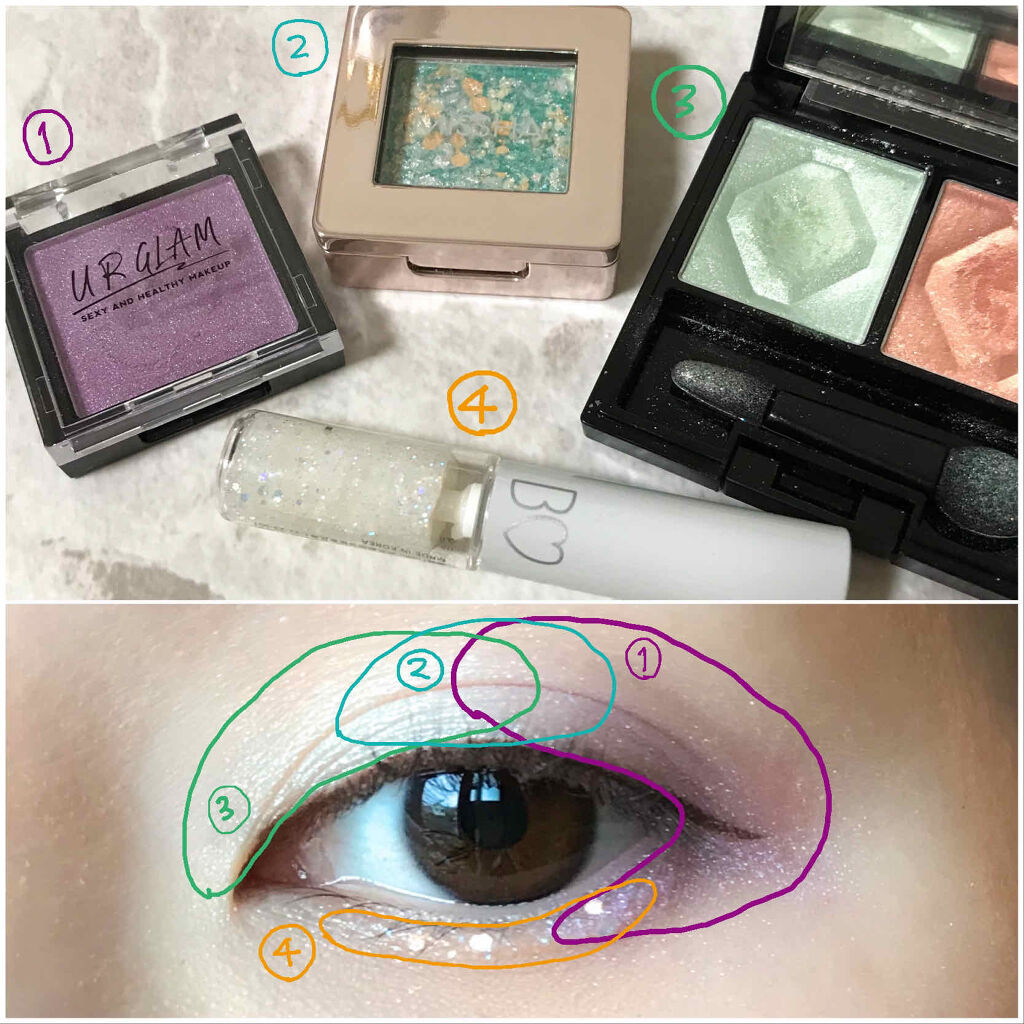 UR GLAM　POWDER EYESHADOW/U R GLAM/単色アイシャドウを使ったクチコミ（2枚目）