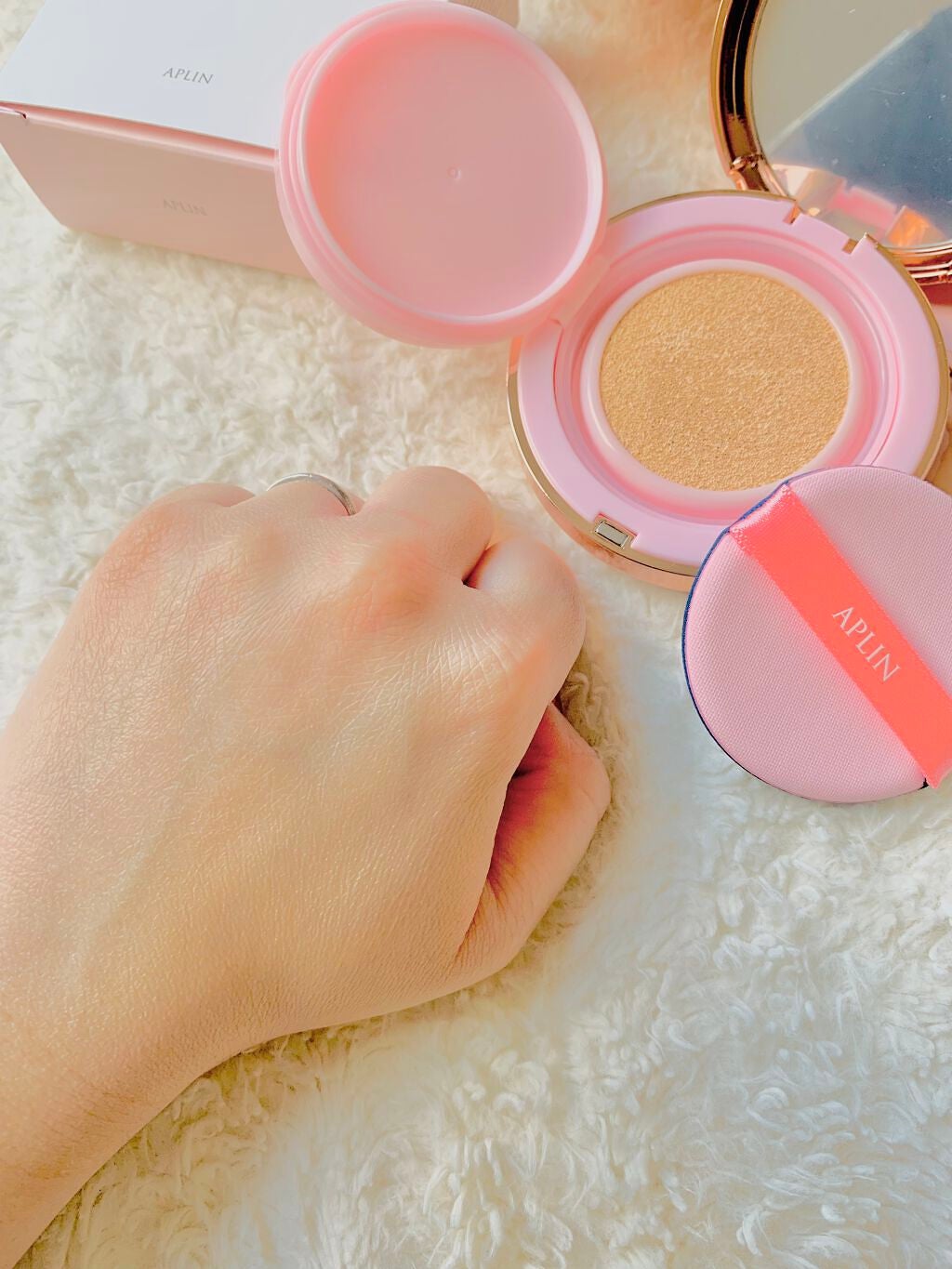 ピンクティーツリーカバークッション/APLIN/クッションファンデーションを使ったクチコミ(3枚目)