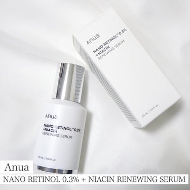 
Anua
NANO RETINOL 0.3% + NIACIN RENEWING SERUM

毛穴 / 弾力 / シワ/ シミ / 色素沈着などといった
お肌の悩みにアプローチしてくれるアイテム！
