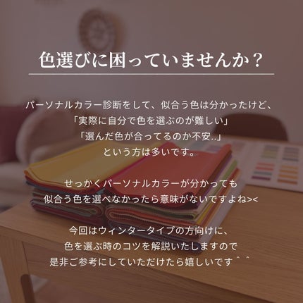 Yuno/新宿/パーソナルカラー診断 on LIPS 「【パーソナルカラーWinter】色の選び方🪞✨今回はウィンター..」(2枚目)