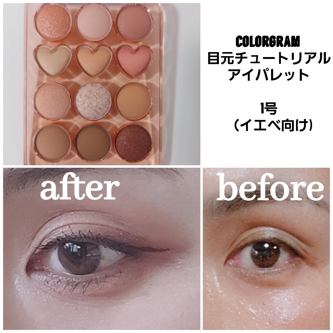 目元チュートリアルアイパレット/Colorgram/アイシャドウパレットを使ったクチコミ(2枚目)
