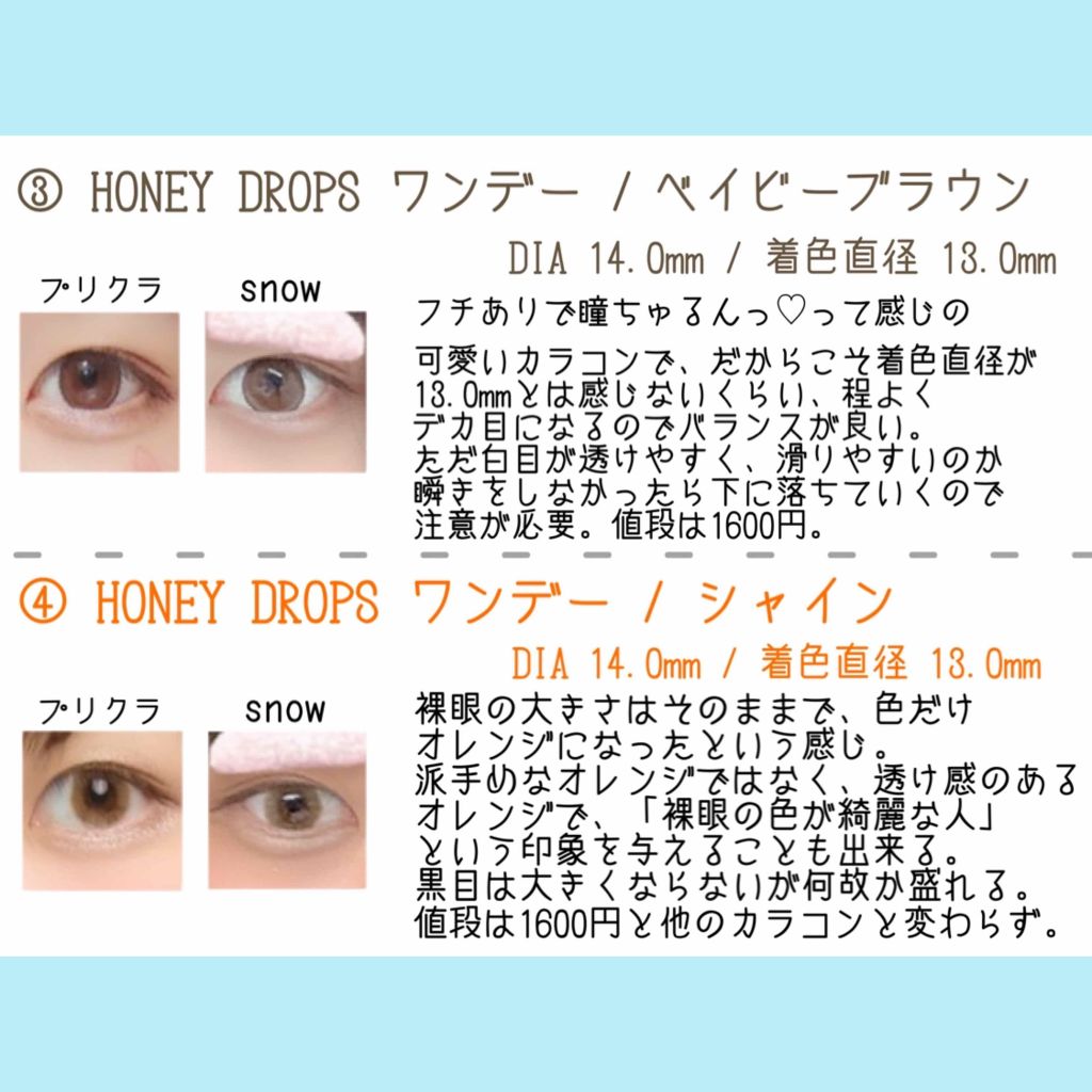 ハニードロップス/HONEY DROPS/カラーコンタクトレンズを使ったクチコミ（3枚目）