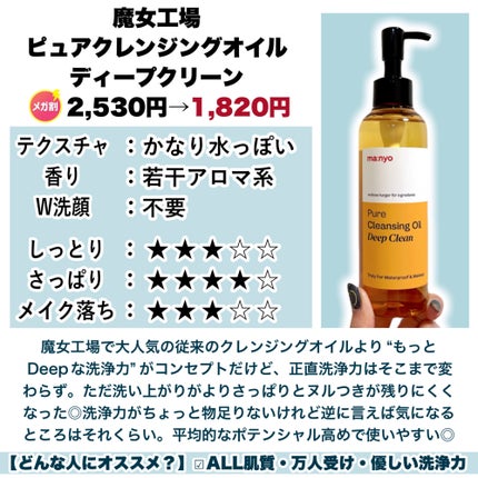 ピュアフィット シカクリアクレンジングオイル/COSRX/オイルクレンジングを使ったクチコミ(2枚目)