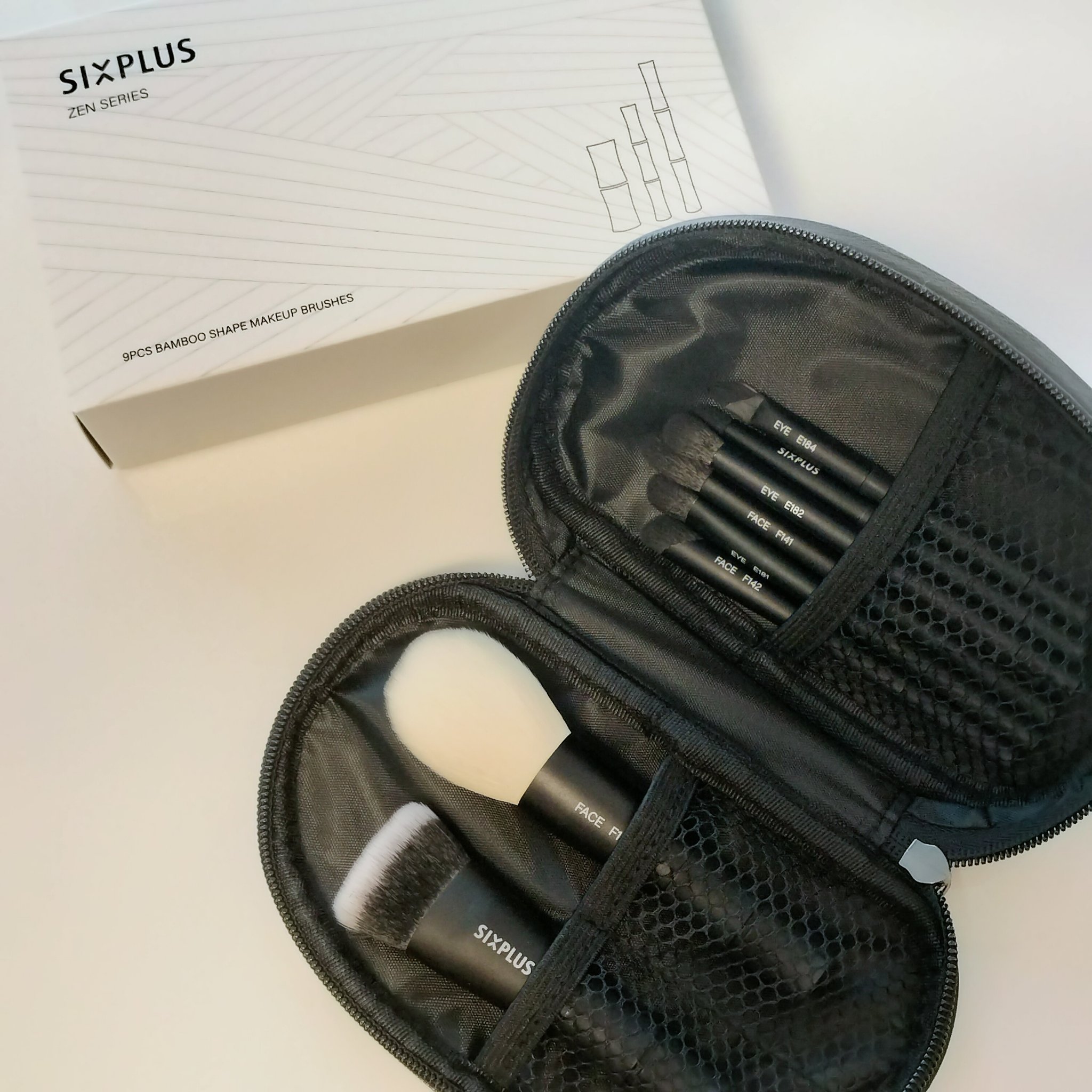 黒竹メイクブラシ9本セット-禅/SIXPLUS/メイクブラシを使ったクチコミ（1枚目）