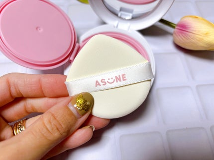 デューイーメッシュファンデーション/ASUNE /クッションファンデーションを使ったクチコミ(4枚目)