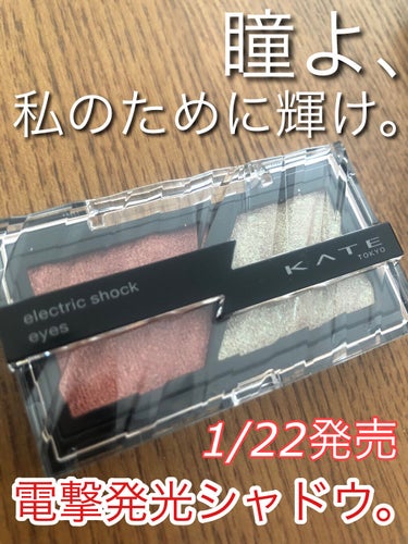 ＠KATETOKYO_PR様より提供いただき、お試しいたしました。

《使用した商品》
KATE
エレクトリックショックアイズ
OR-2:クラッシュブロンズ

《自身のスペック》
色白ですが、どちらかというと黄味肌。瞳は明るめの茶色、髪は焦げ茶。
くすみカラーは苦手。
PCプロ診断にてイエベ春と言われました。

《おすすめポイント》
かなりキラキラで、派手かな？と思いましたがそんなことはなく、太陽光に当たるとちらちらと輝くのがとてもかわいい！
密着も高くラメ飛びもしない上、指でさっと塗ってもきれいにぴたっと仕上がるのでとてもおすすめです。

《残念ポイント》
仕事につけていくには少し勇気がいります。
左のカラーの濃さを調節して挑戦しようと思います。

《総評》
こちらの2色パレットは締め色が苦手でいつもあまりがちな私にぴったりでした。
ギラギラしすぎないのに華やかで、色気も可愛さも贅沢にいいとこ取りができるように思います。
耳やデコルテ、ハイライト代わりにも使えるようでマルチに活躍してくれそうだと思いました。
このような機会をありがとうございました！
 #春のメイクレシピ  #うるみEYE  #2022上半期ベスコス使ってみた  #ラメ愛好会  #パケ大優勝アイテム の画像 その0