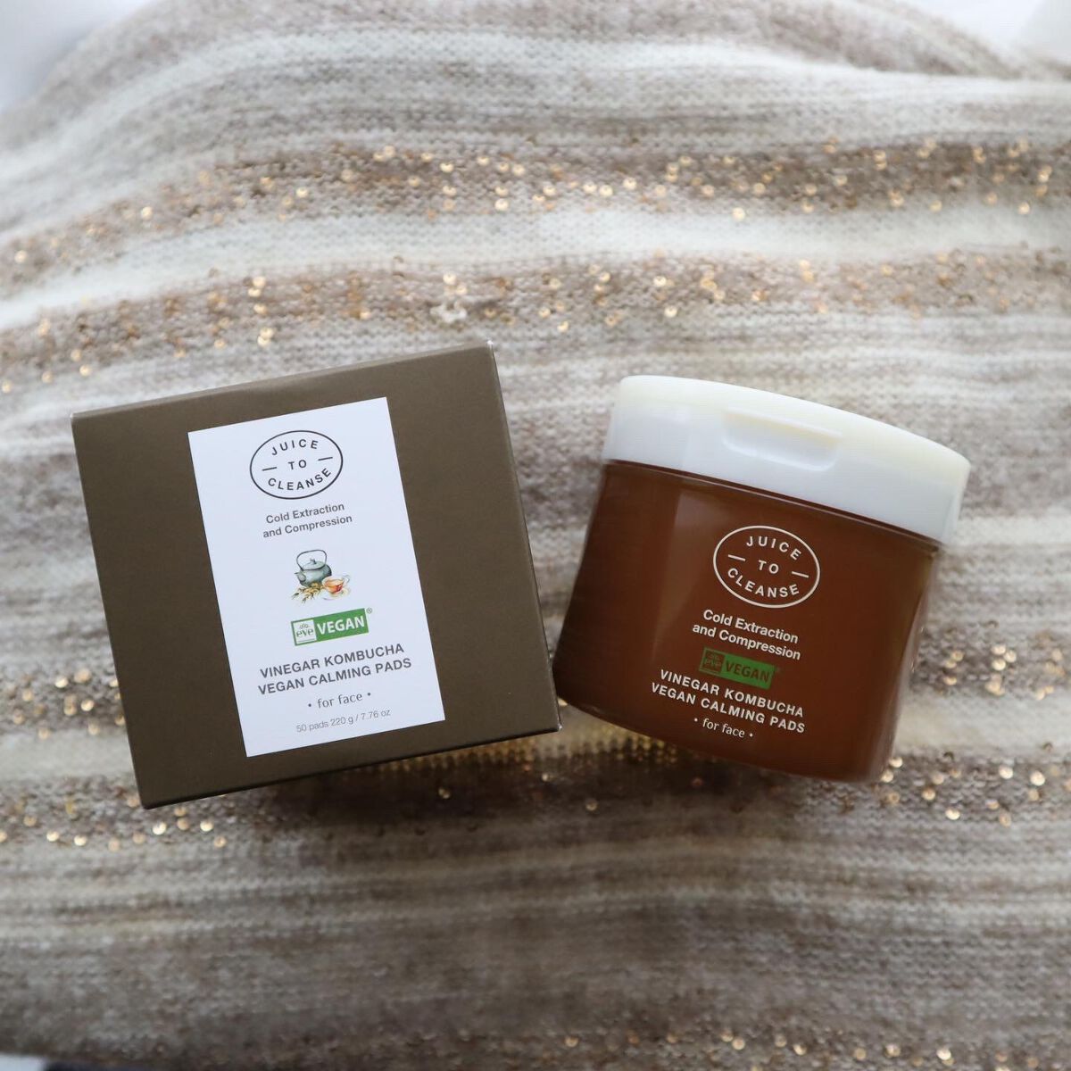 ビネガー コンブチャ ヴィーガン カーミングパッド/JUICE TO CLEANSE/トナーパッドを使ったクチコミ（1枚目）