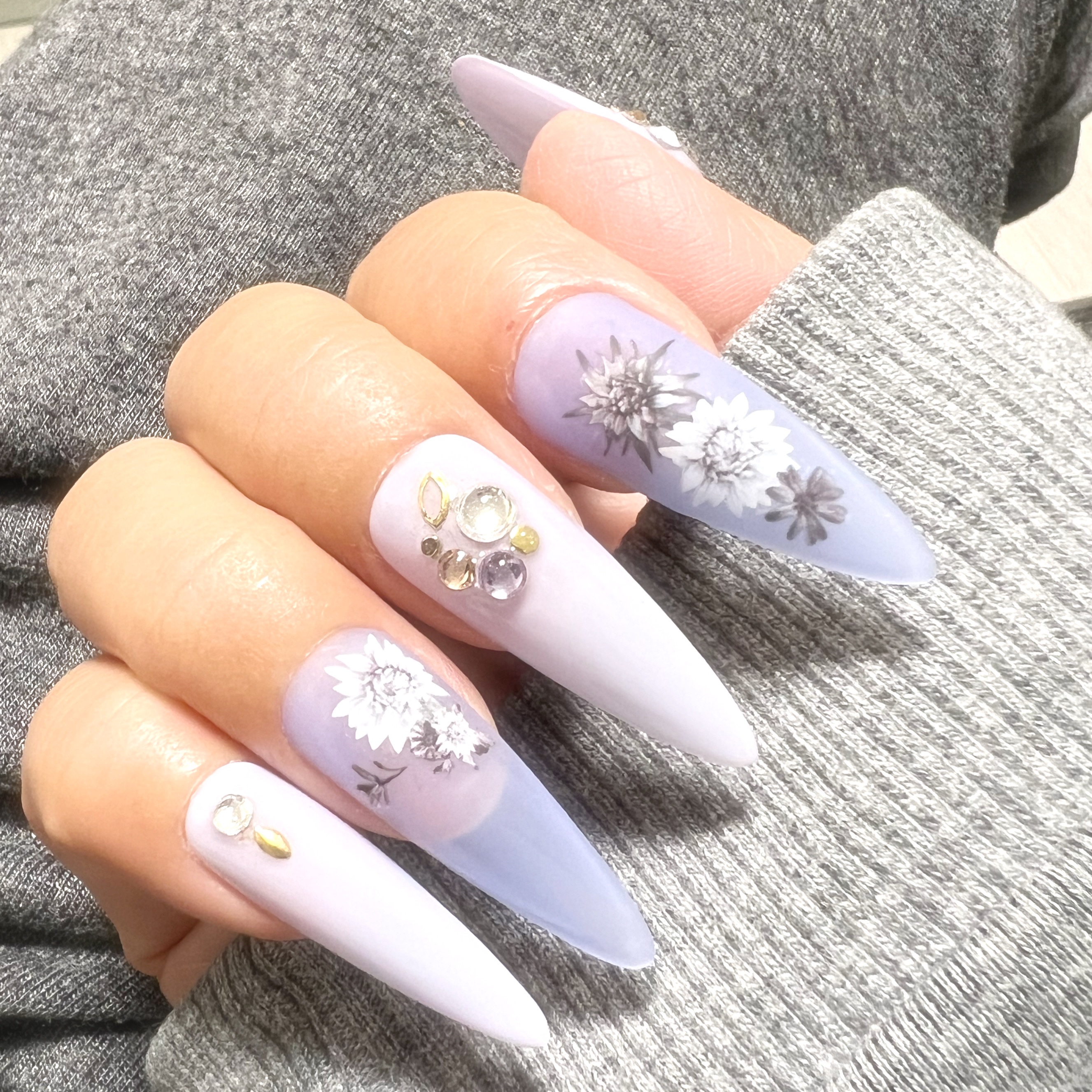 #自己流ネイル,#マットネイル,#花柄ネイル,#大人ネイルのネイルデザイン