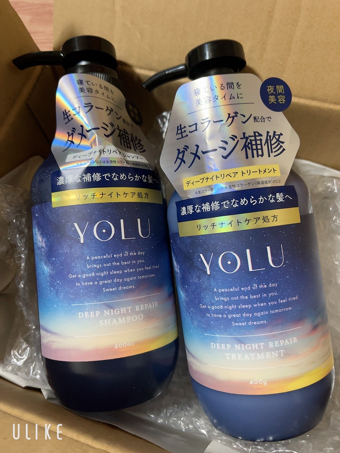 ディープナイトリペアシャンプー／トリートメント/YOLU/市販シャンプーを使ったクチコミ（1枚目）