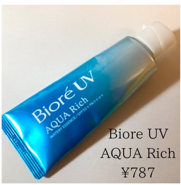 ビオレ ビオレUV アクアリッチ ウォータリーエッセンスのクチコミ「BIORE UV
AQUA Rich
¥787

（僕が買ったとこは787円だった！（薬局））.....」（1枚目）