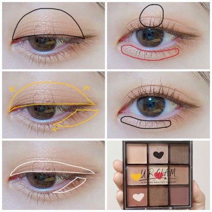 UR GLAM BLOOMING EYE COLOR PALETTE/U R GLAM/アイシャドウパレットを使ったクチコミ(3枚目)