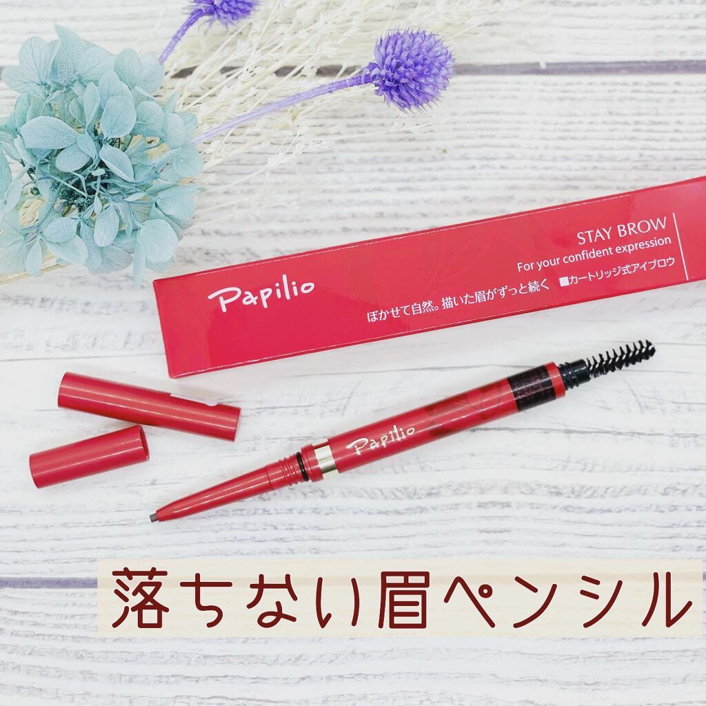 ステイブロウ 002チャコールブラウン/Papilio/アイブロウペンシルを使ったクチコミ（1枚目）