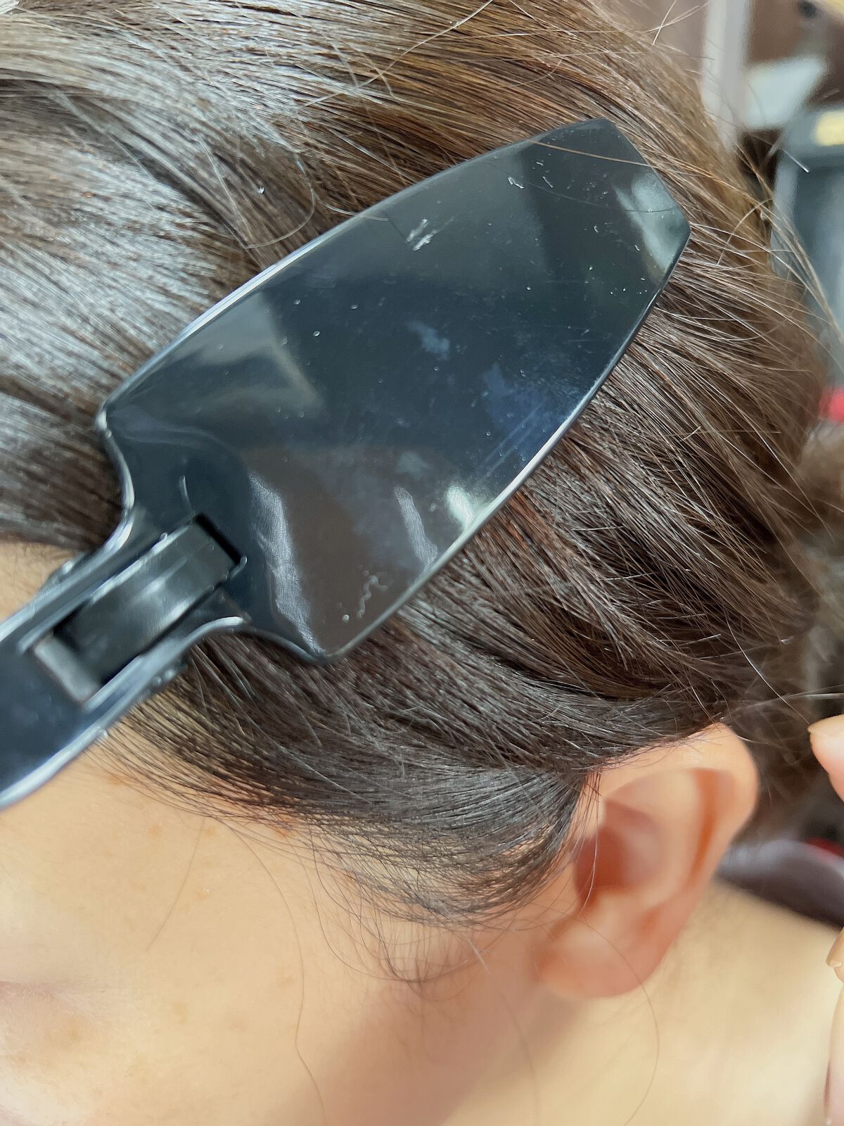 癖がつきにくい大きめクリップ/貝印/ヘアアクセサリーを使ったクチコミ（3枚目）