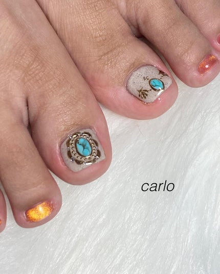 YUKA on LIPS 「【✴︎2本art】所沢市ネイルサロン|Carlo.ターコイズジ..」(1枚目)