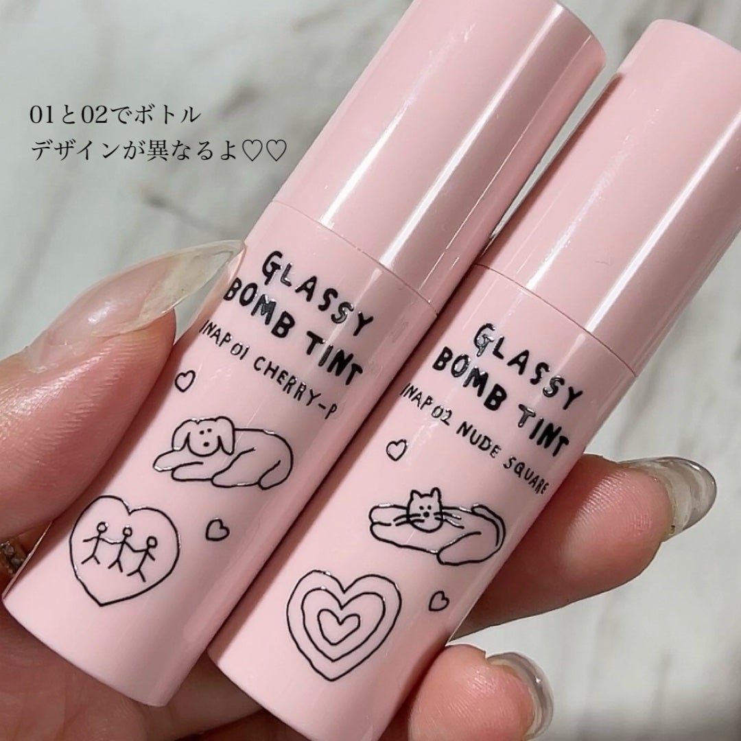 グラッシーボムティント/&nd by rom&nd/リップティントを使ったクチコミ(5枚目)