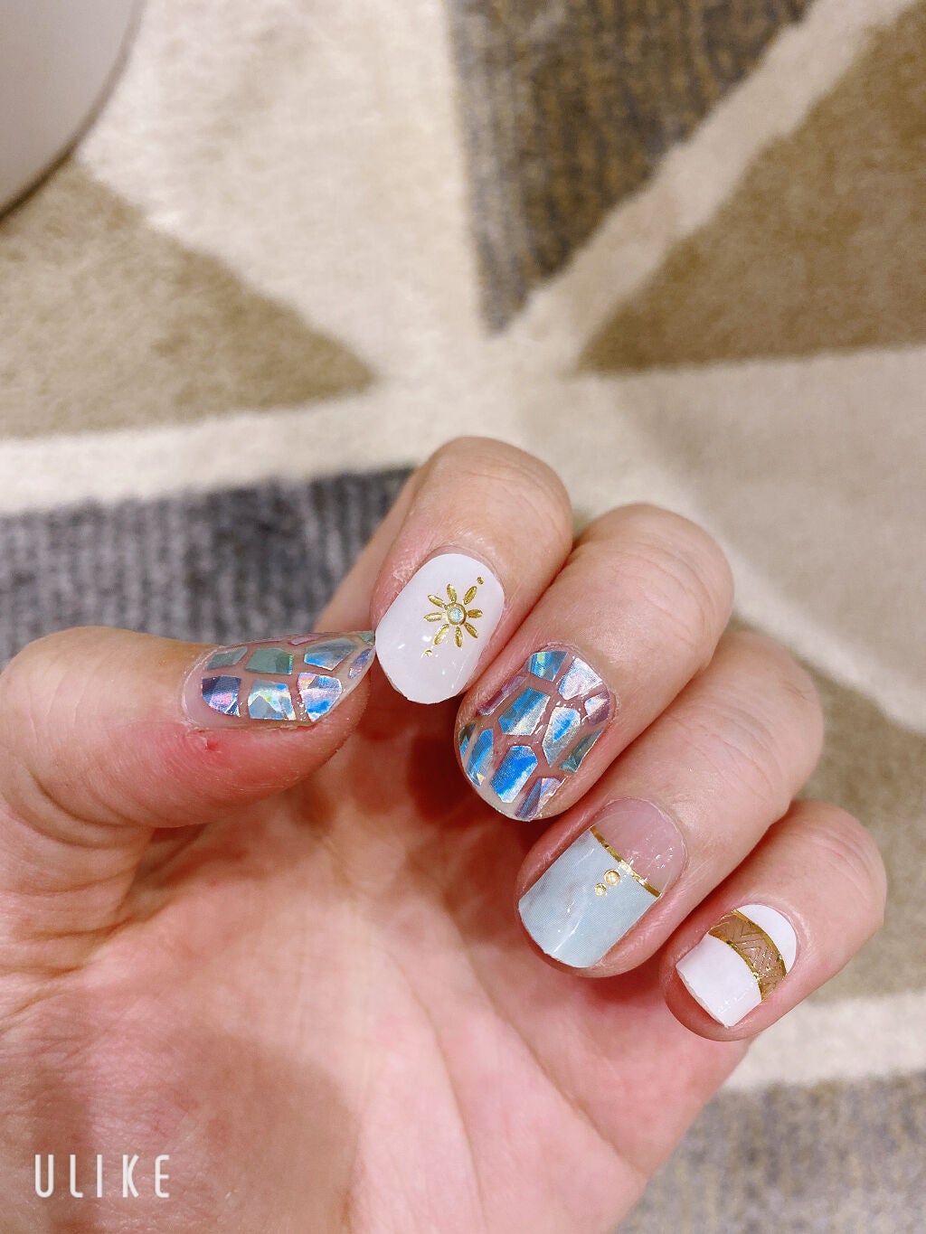 貼るジェルネイル/セリア/ネイルシールを使ったクチコミ(4枚目)