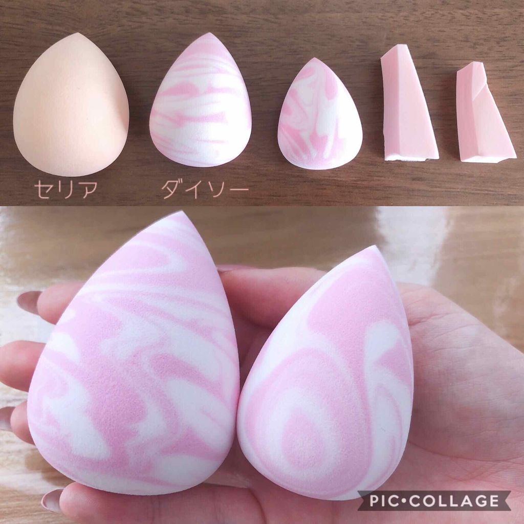 メイクアップスポンジ(バリューパック ウェッジ型 30個)/DAISO/パフ・スポンジを使ったクチコミ（3枚目）