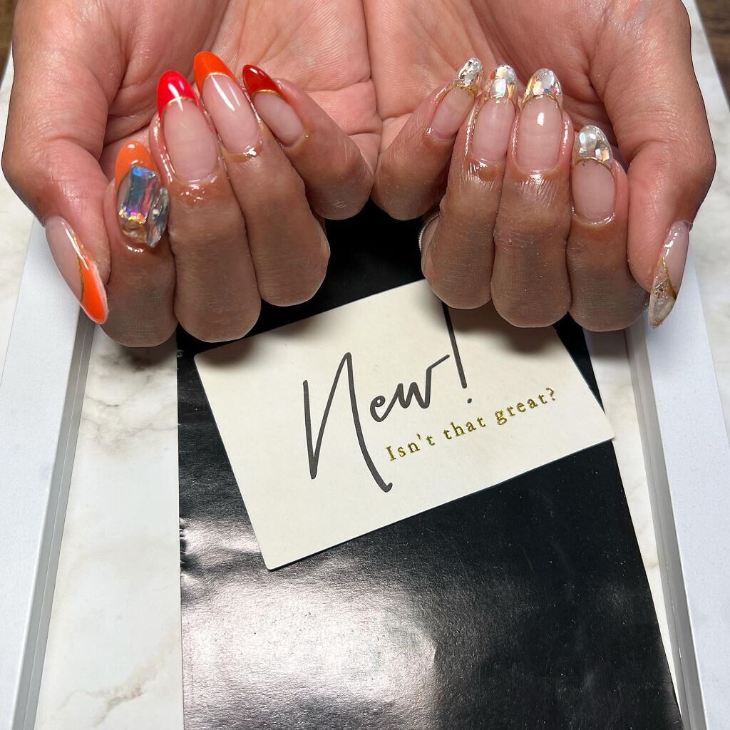 cst on LIPS 「#summernails#夏ネイル#🍊#🧡#オレンジネイル#オ..」(3枚目)