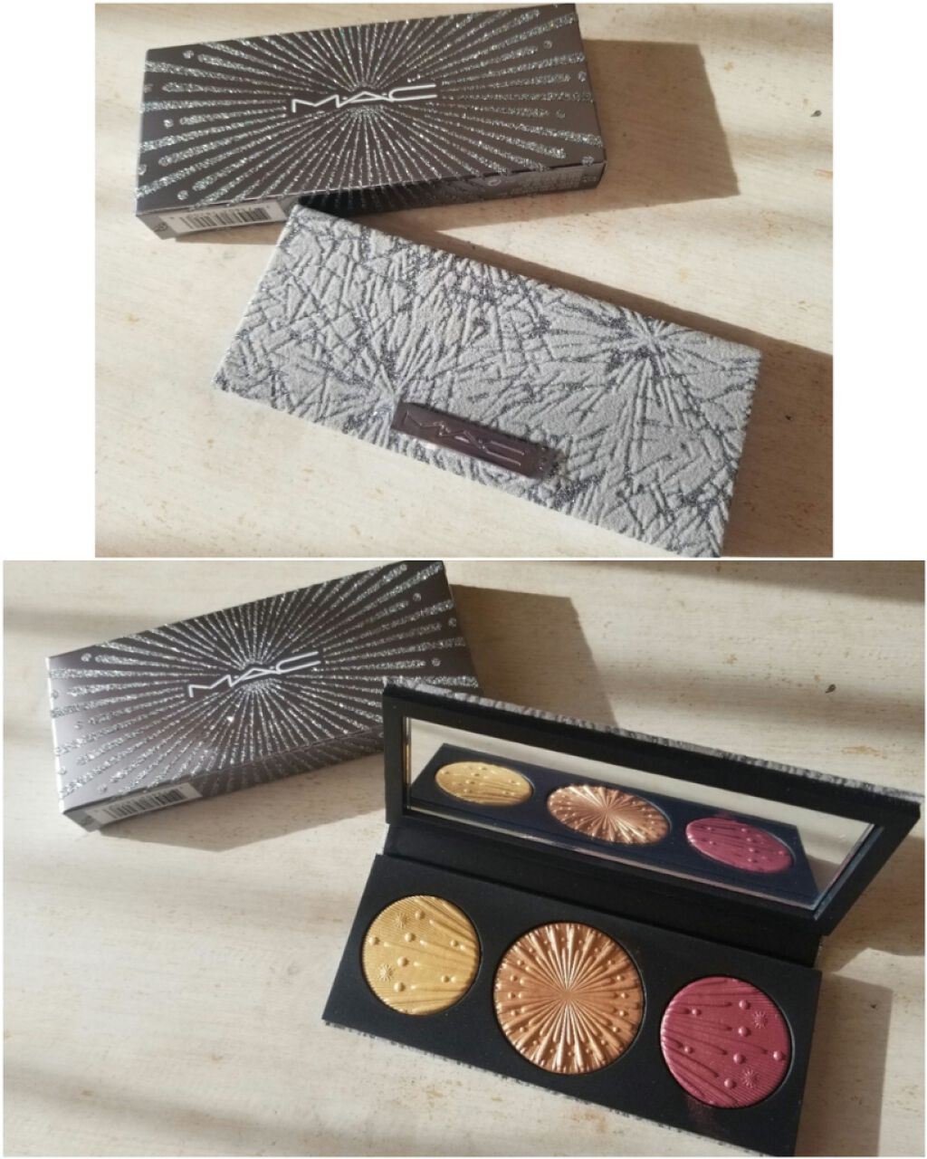 フラッシング アイス エクストラ ディメンション スキンフィニッシュ トリオ ミディアム ディープ/M・A・C/パウダーハイライトを使ったクチコミ（2枚目）