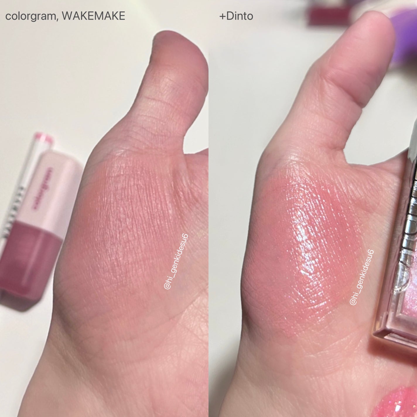 ボリュームパールキッスグロス/Dinto/リップグロスを使ったクチコミ(2枚目)
