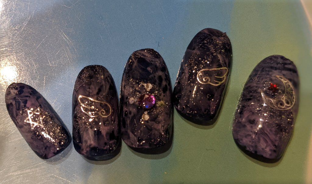 #SHジェルネイル,#キャンドゥネイル,#星空ネイルのネイルデザイン