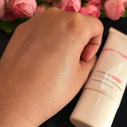 えり on LIPS 「リペア&バランススキンケアUVベース(トーンアップローズ)を使..」(4枚目)