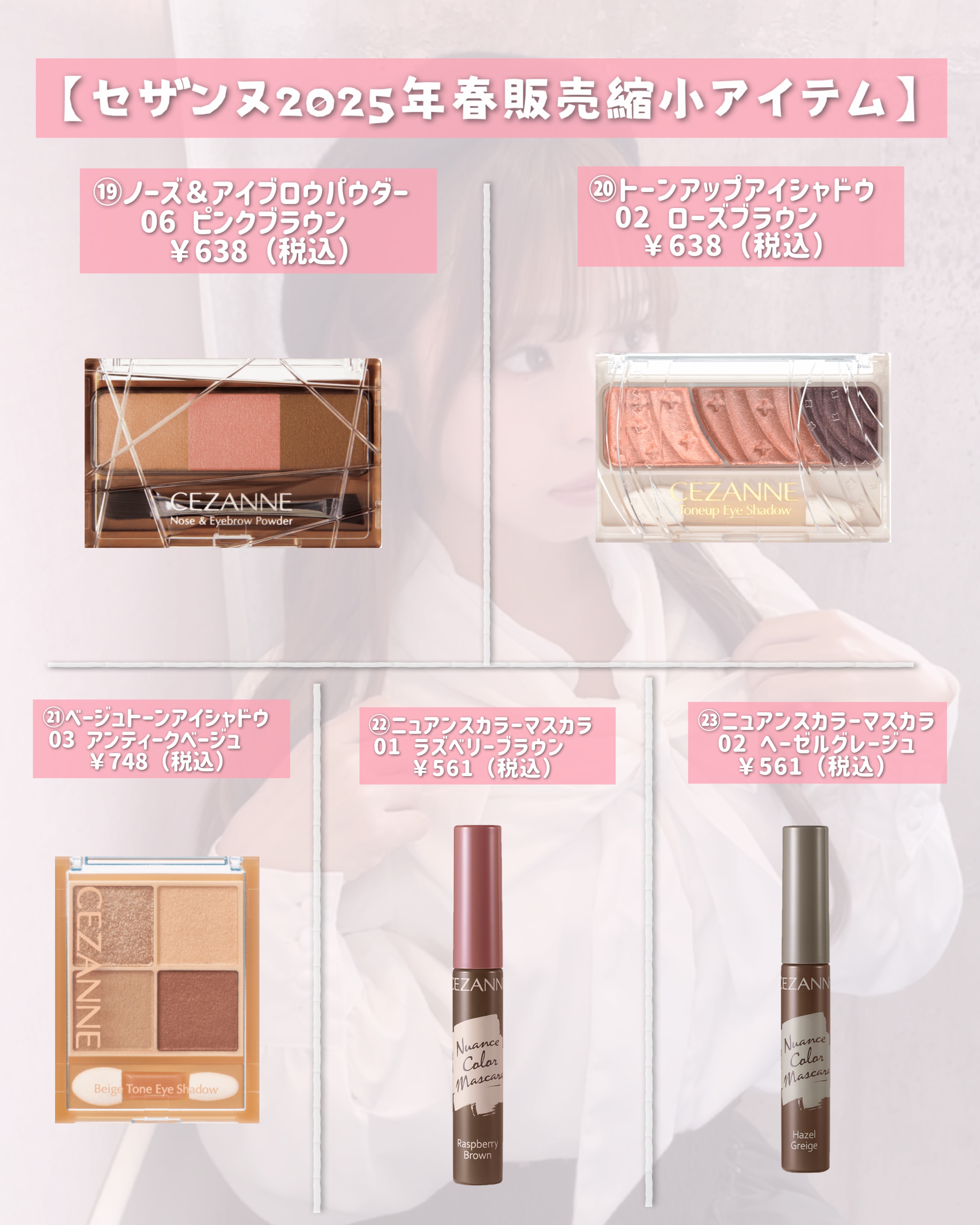 トーンアップアイシャドウ｜CEZANNE他、9商品を使った口コミ