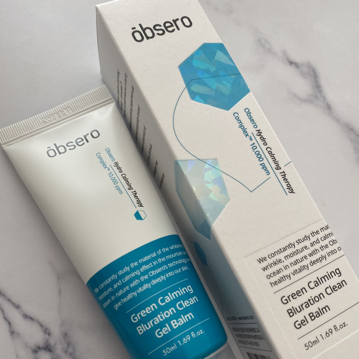 グリーンカーミングブルーレーションクリーンゲルバーム/obsero/フェイスクリームを使ったクチコミ（2枚目）