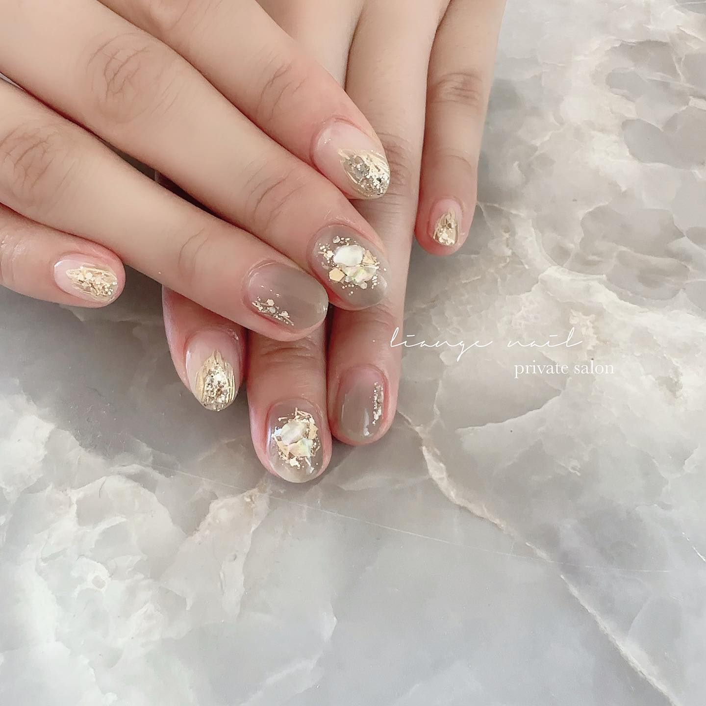 #ネイル,#大人ニュアンスネイル,#ニュアンスネイル,#ジェルネイル,#シェルネイルのネイルデザイン