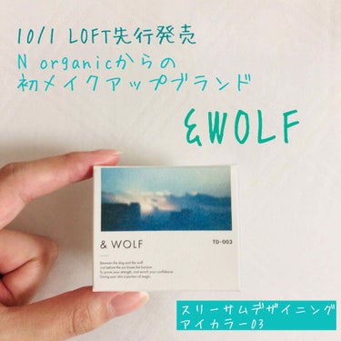 【10/1LOFT先行発売】
N organicからの初メイクアップブランド  &WOLF

スリーサムデザイニングアイカラー  
TD-003 magic hour                  