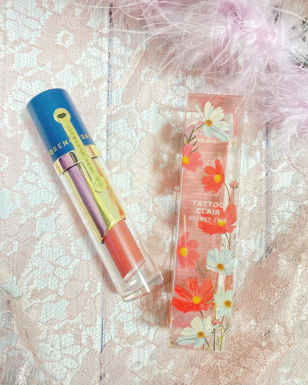 タトゥーベルベットティント #19 モス/フォレンコス/リップティントを使ったクチコミ（1枚目）